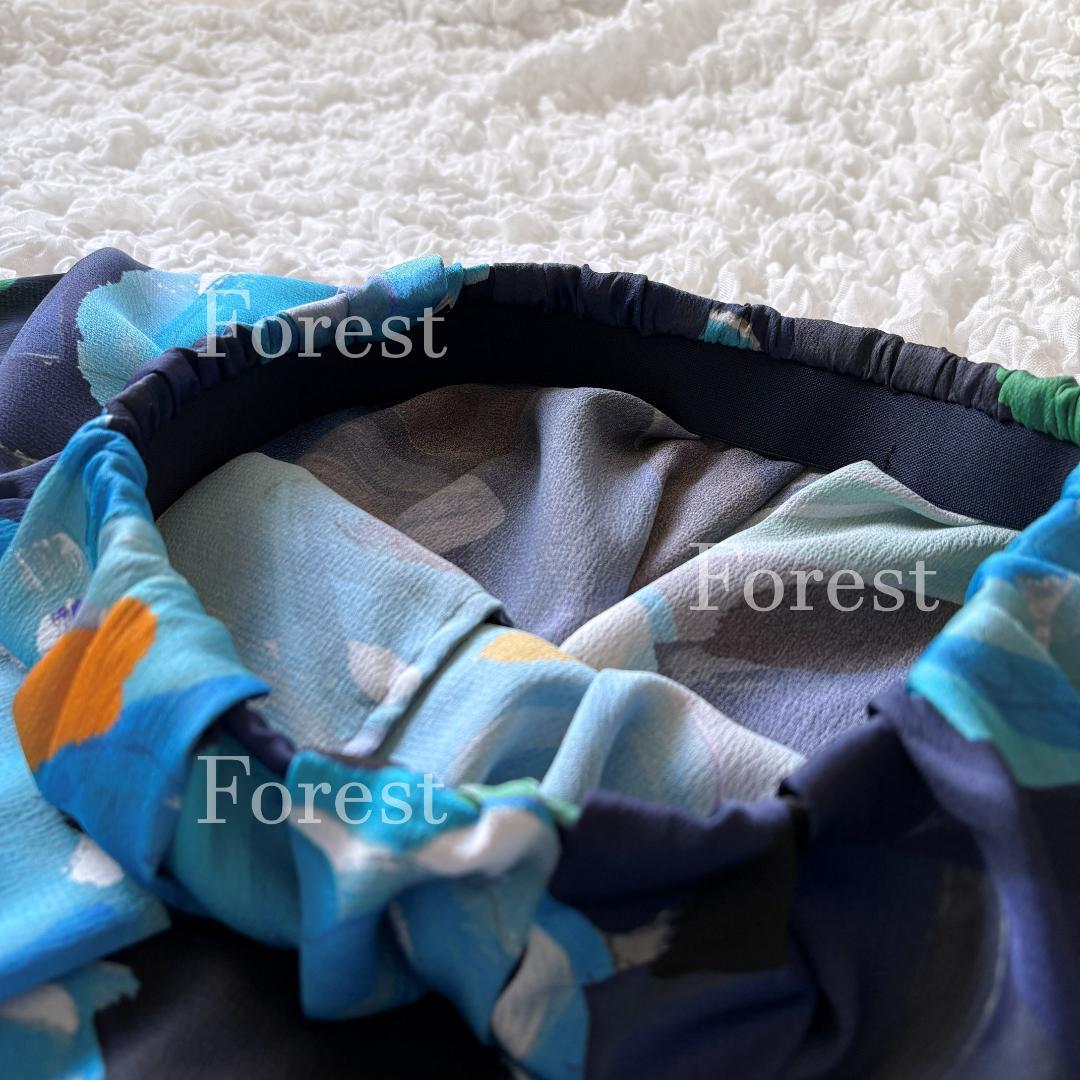 【美品】ダブルフラワープリントランダムタックフレアスカート　size36
