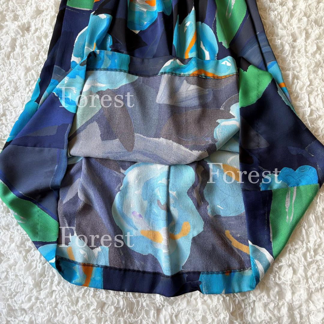 【美品】ダブルフラワープリントランダムタックフレアスカート　size36