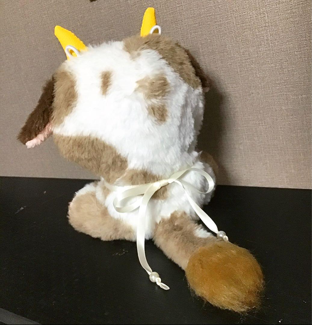 【126】牛　ホルスタイン　茶系　おすわり　ぬい服　16cm 着ぐるみ