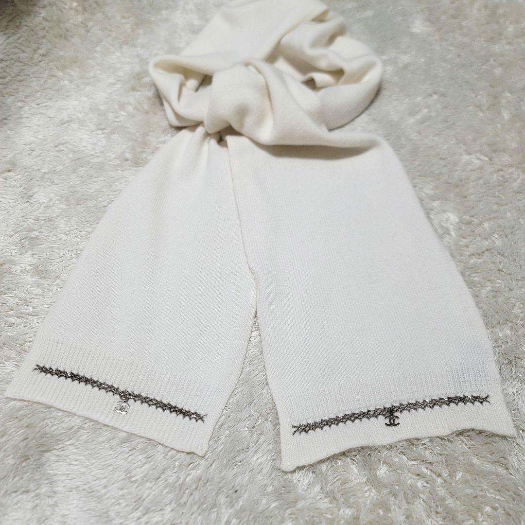 CHANEL♡シャネル ココマーク＆チェーン マフラー カシミヤ100