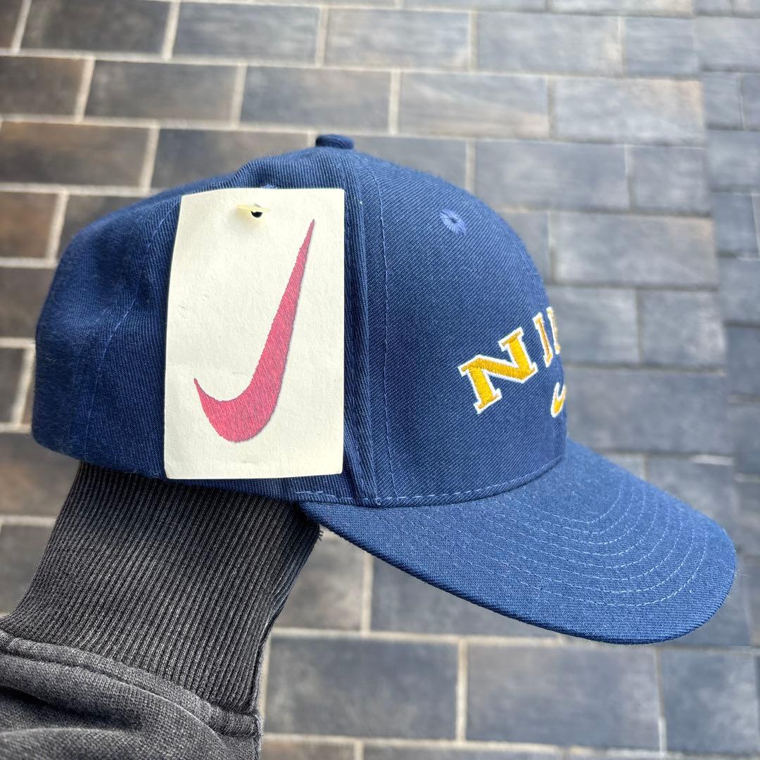 デッドストック 90s OLD NIKE キャップ ネイビー 金 vintage