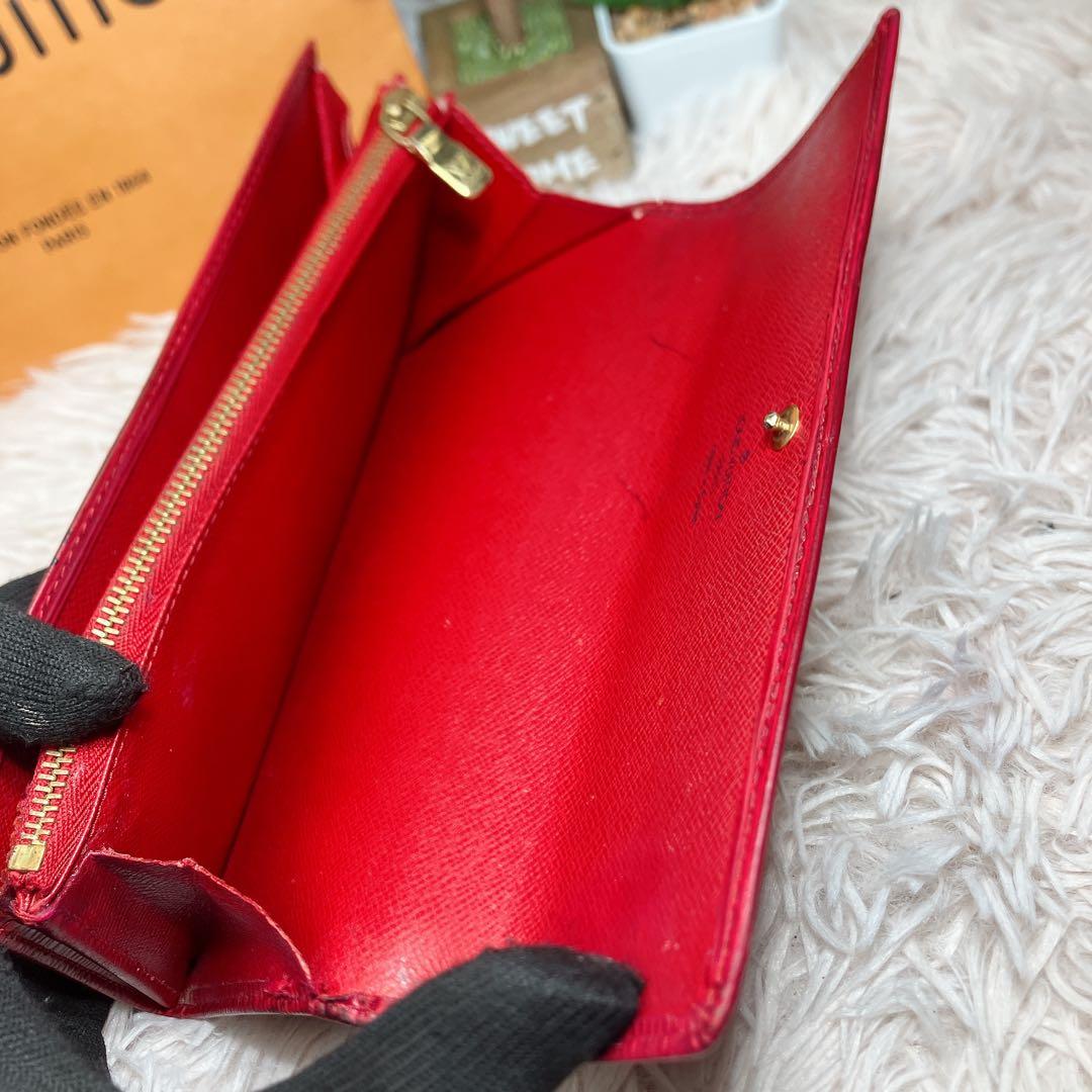 正規品 ルイヴィトン エピ ポシェット ポルトモネ クレディ 長財布 レッド