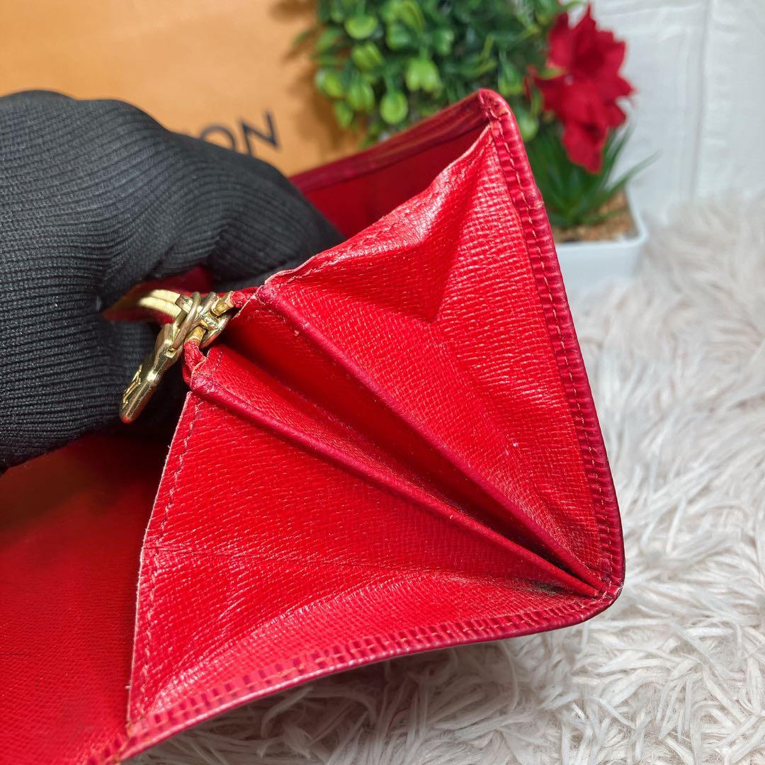正規品 ルイヴィトン エピ ポシェット ポルトモネ クレディ 長財布 レッド