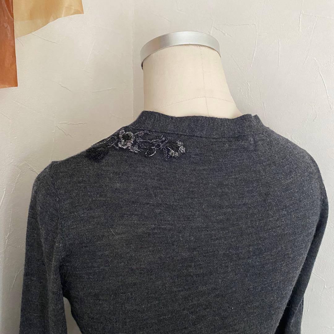 美品　Ermanno Scervino 刺繍　カーディガン　ウール　42 ラメ
