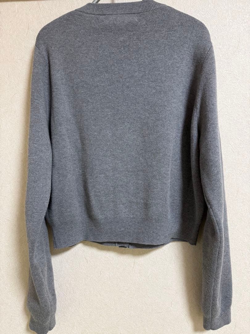 CABaN コットンカシミヤ クルーネックカーディガン ライトグレー