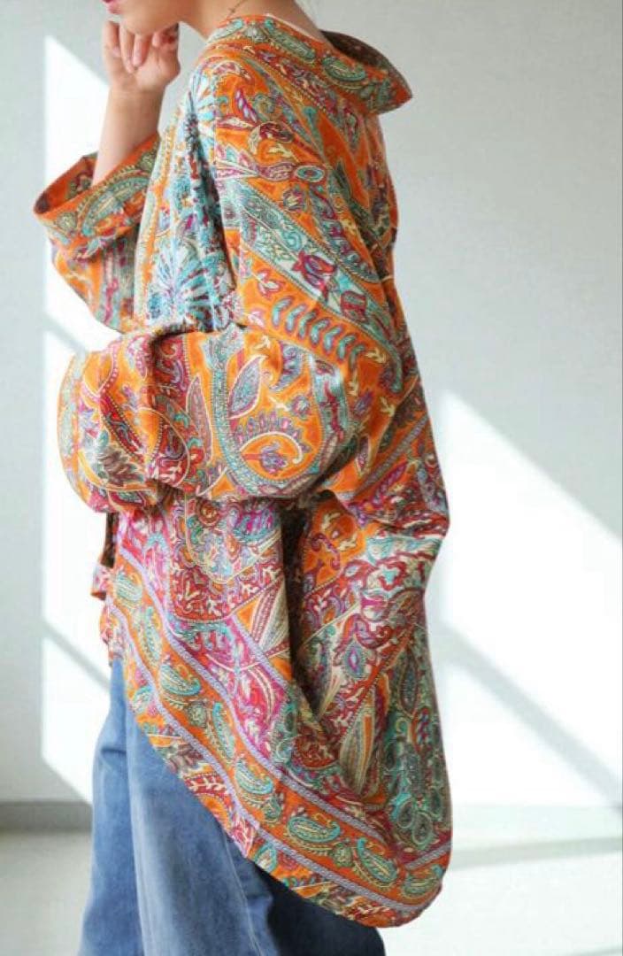 【試着のみ】定価6,990円antiquaアンティカ エスニック柄刺繍カーデ