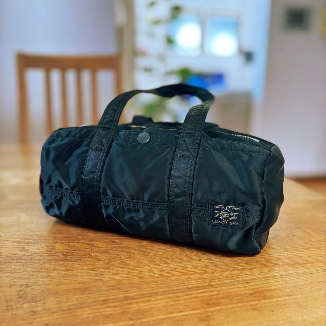 【ちゅい】美品 PORTER ポーター　タンカー ドラムバッグ 黒　ミニS