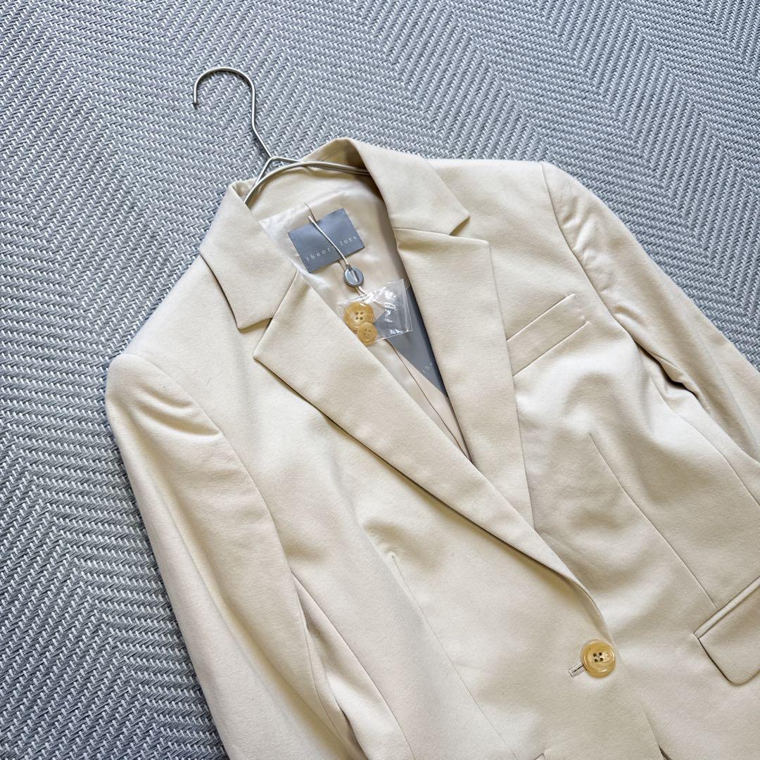 新品 theory luxe カシミヤ コットン テーラードジャケット ベージュ