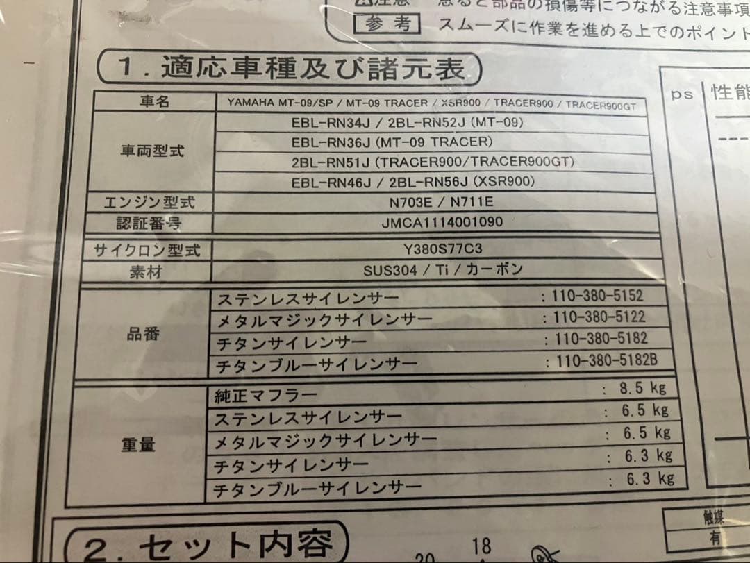 YOSHIMURA マフラー MT900、TRACER900、XSR900