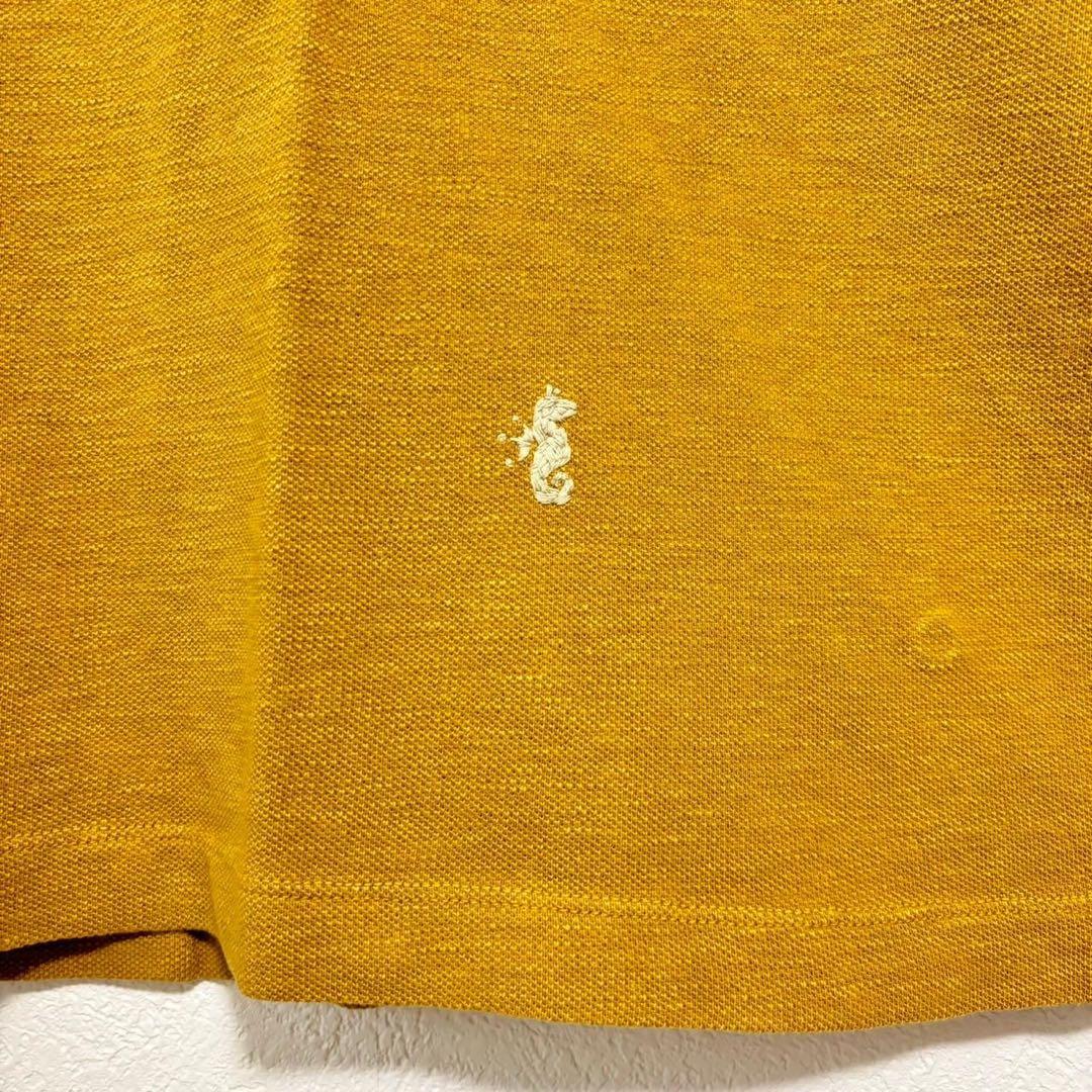 美品45R ジンバカノコの33色馬ポロ 黄土 ノースリーブポロシャツ