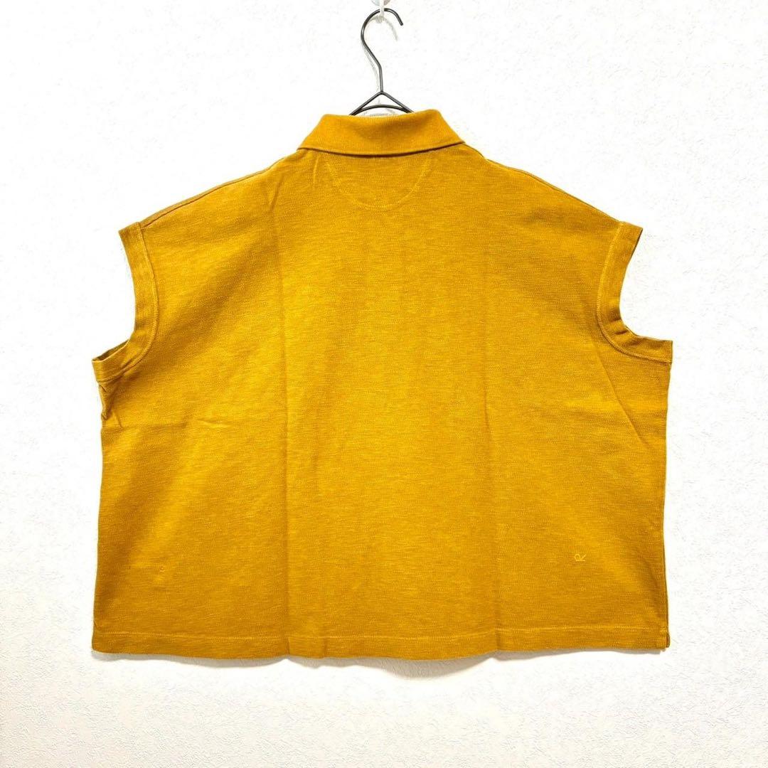 美品45R ジンバカノコの33色馬ポロ 黄土 ノースリーブポロシャツ