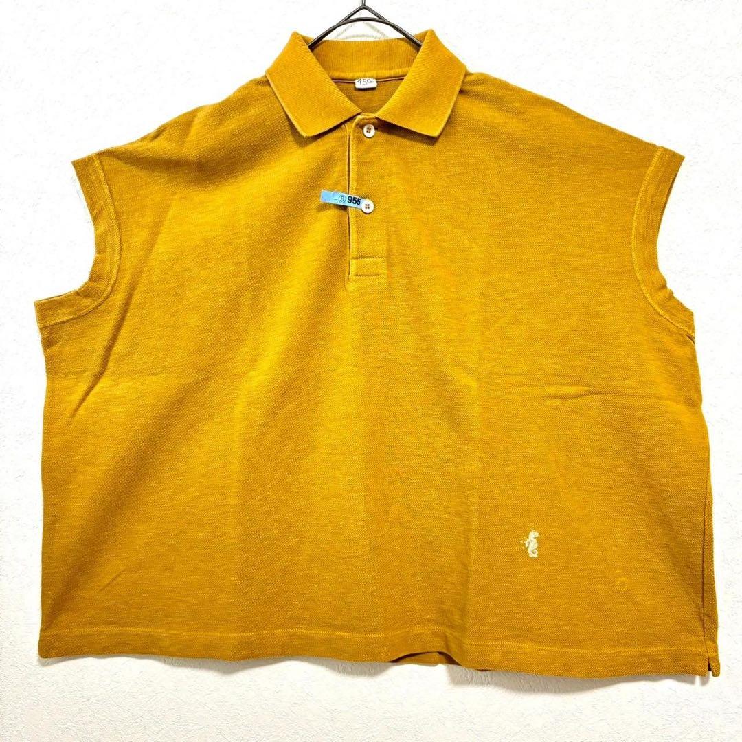 美品45R ジンバカノコの33色馬ポロ 黄土 ノースリーブポロシャツ