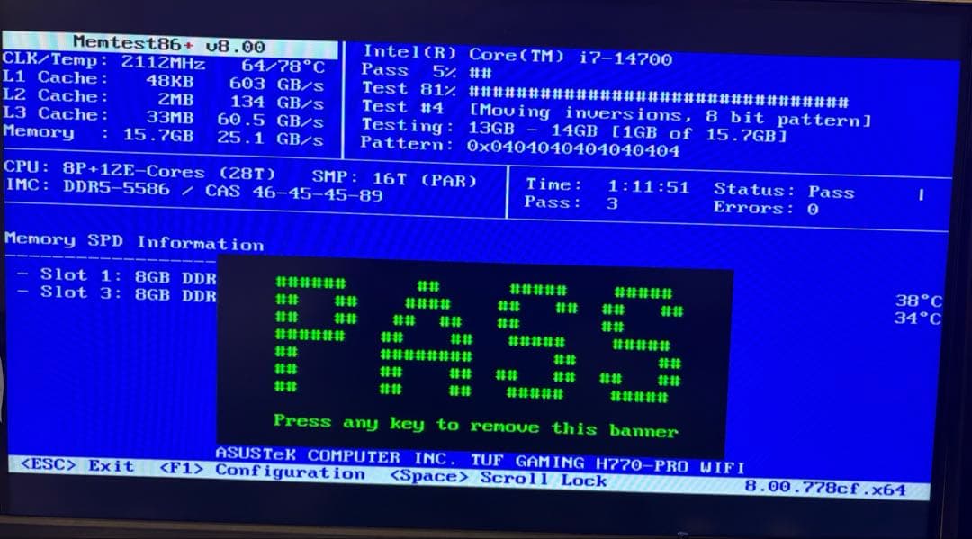 【動作確認済】DDR5 5600MHz メモリ 16GB (8GB x2)