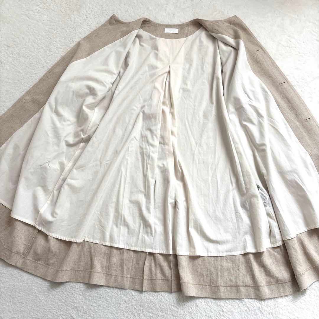 【極美品】kagure かぐれ 近年 リネンレーヨンテントコート ノーカラー