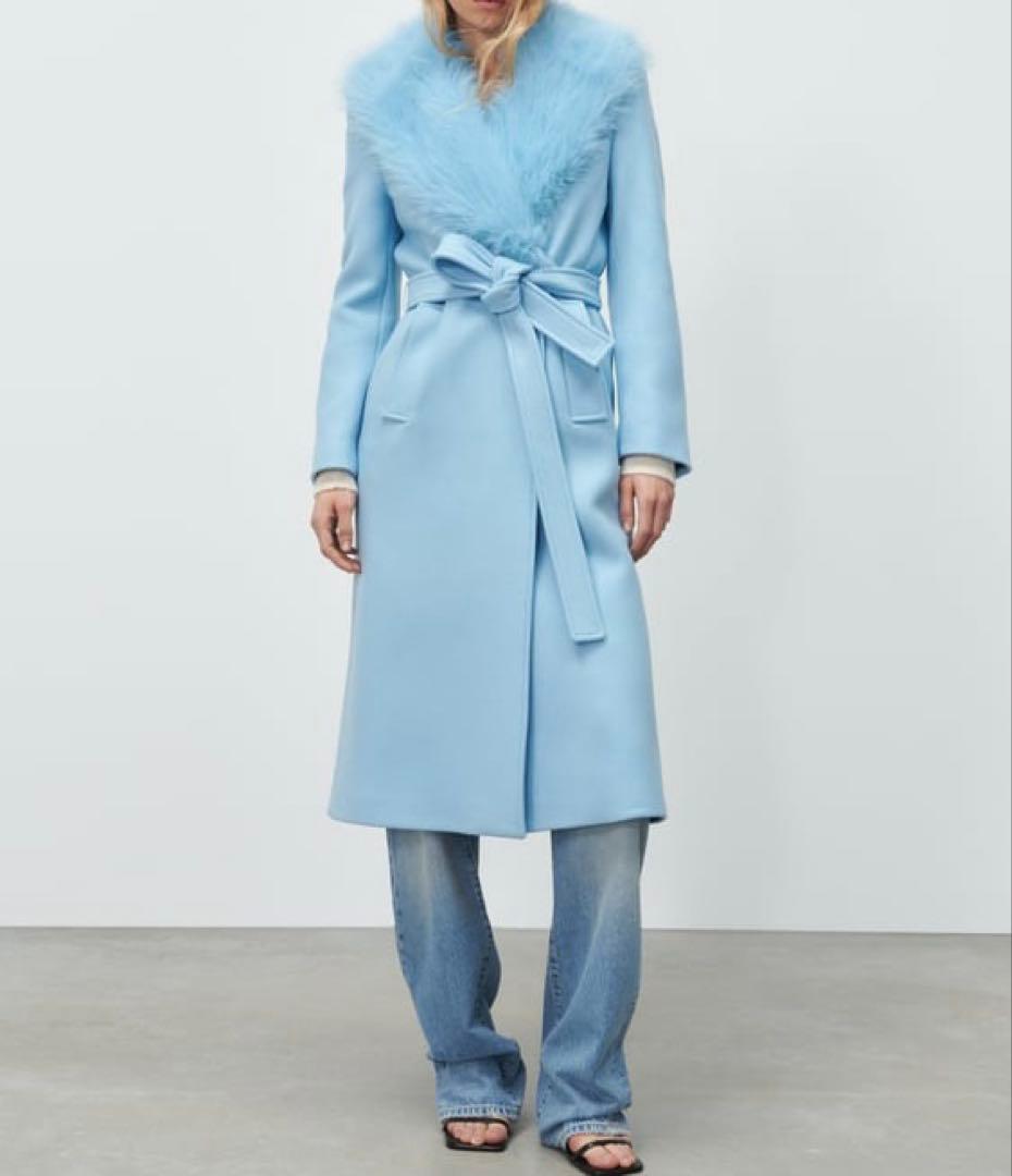 未使用✨ ZARA マンテコ ロングプレミアムウールブレンドコート XXL