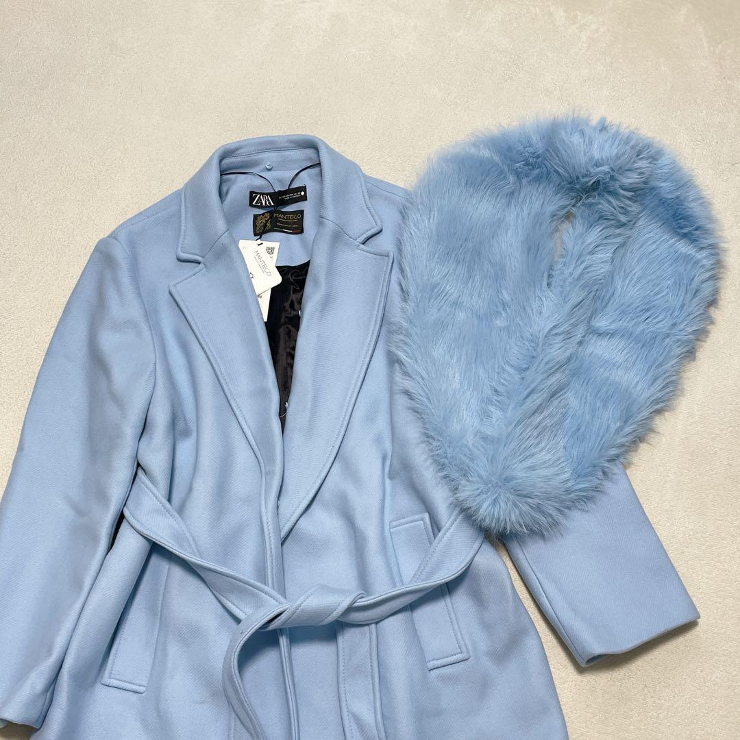 未使用✨ ZARA マンテコ ロングプレミアムウールブレンドコート XXL