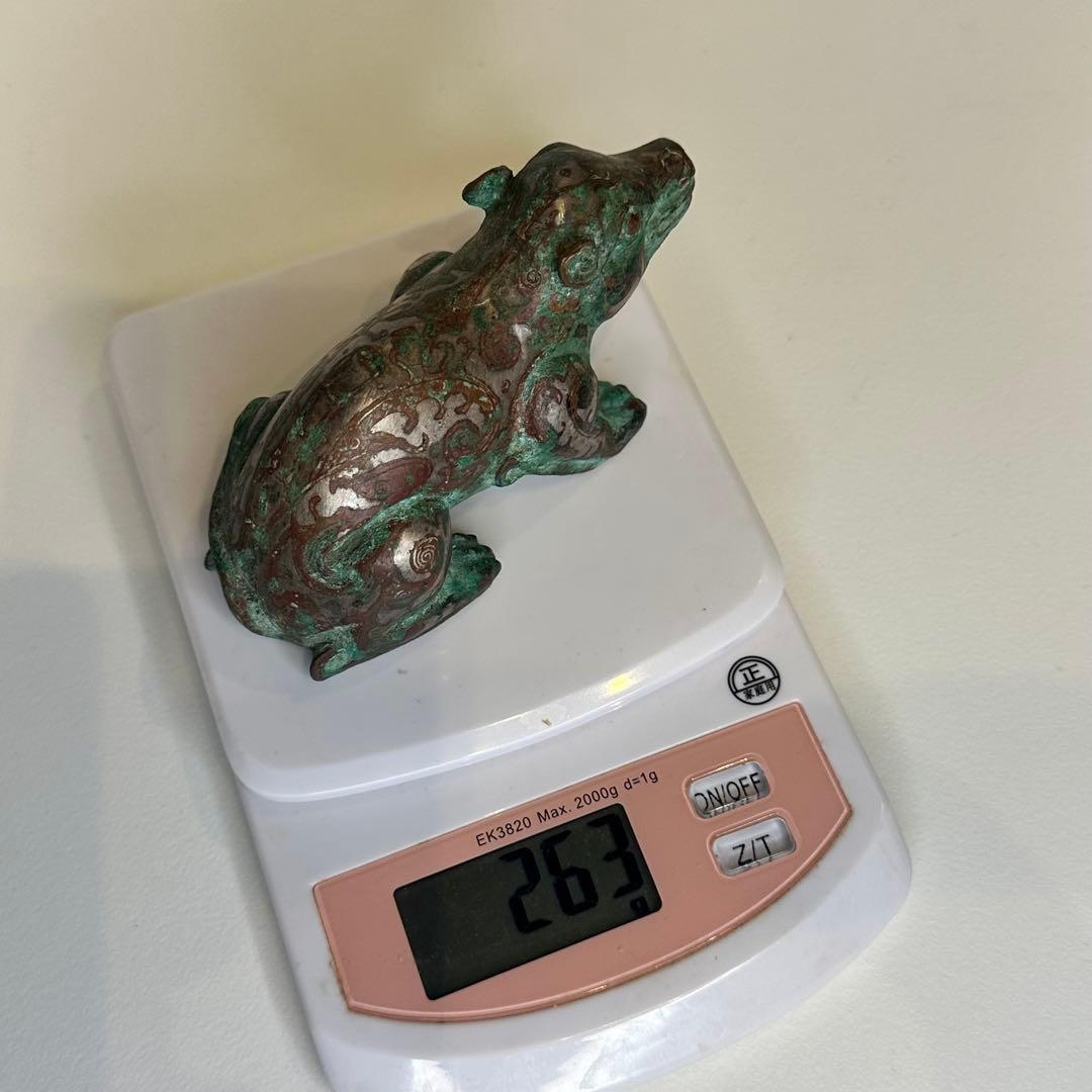 買いたい人種」希少品 戦国時代　青銅製 銅鎏金熊形置物 中国古董 骨董