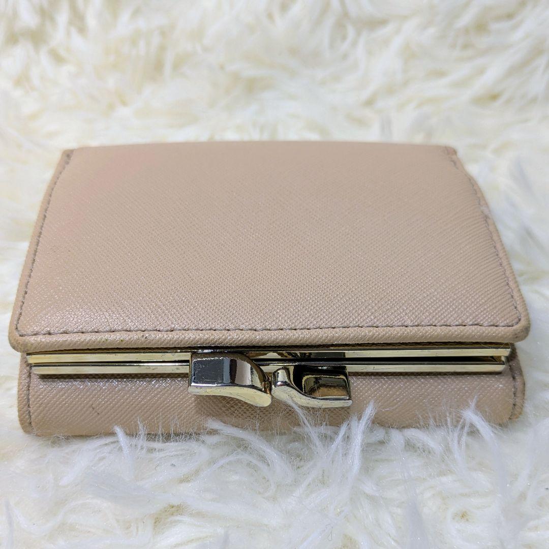 ヴィヴィアンウエストウッド 三折り 財布 がま口 金具 サフィアーノベージュ