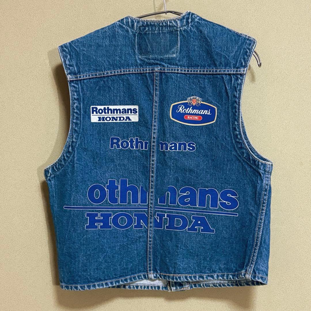 ￼《USA製》COSMO デニムベスト　HONDA Rothmans カスタム