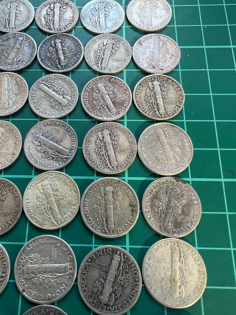 外国銀貨　アメリカマーキュリー10C銀貨 35枚まとめロット　85.8g