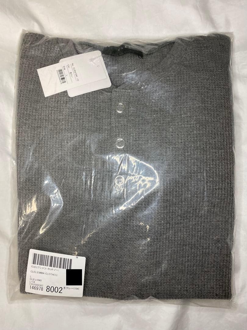 【CLEL】ファンクショナリー サーマルヘンリーネックTシャツ 杢グレー （Ｌ）