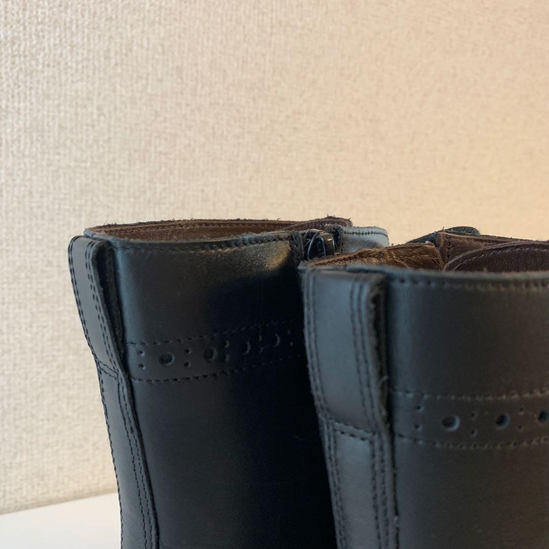 【Yosuke】未使用級♪ヨースケ　ブラックレザー　レースアップブーツ 24cm