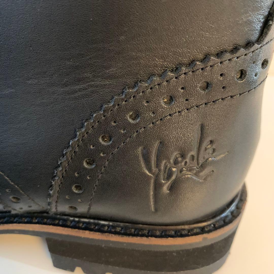 【Yosuke】未使用級♪ヨースケ　ブラックレザー　レースアップブーツ 24cm