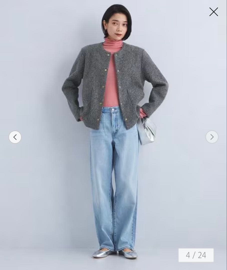 未使用品♡グリーンレーベルリラクシング　 ライトボアメタルドットカーディガン
