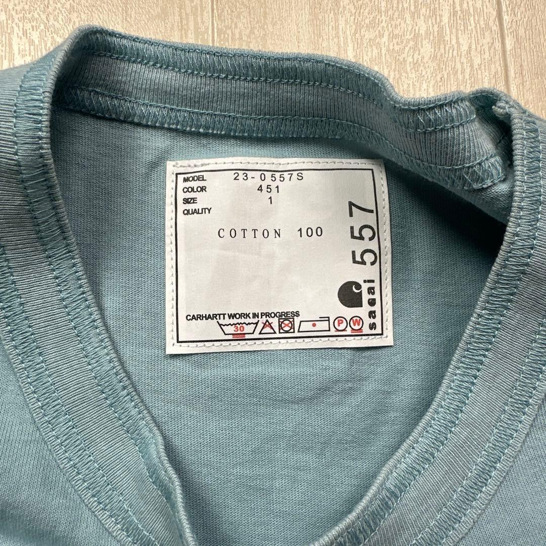 【新品】sacai Carhartt WIP Tシャツサイズ1 ライトブルー