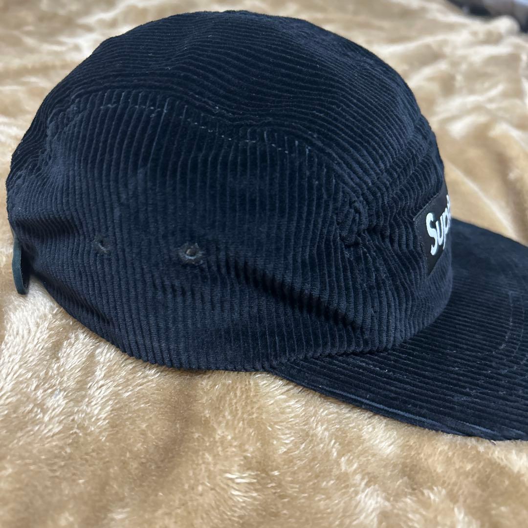 『Supreme 』ボックスロゴ　コーデュロイキャップ黒