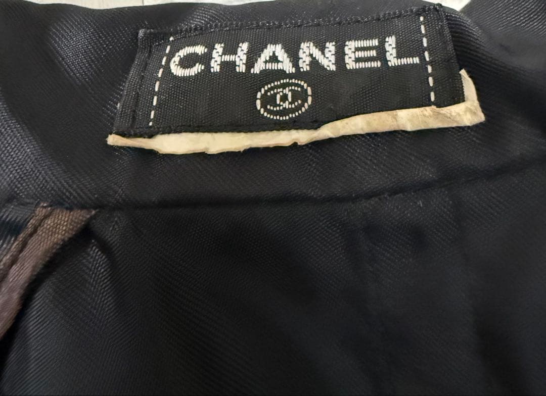 CHANEL シャネル　ブラック ロングコート 黒 ナイロン