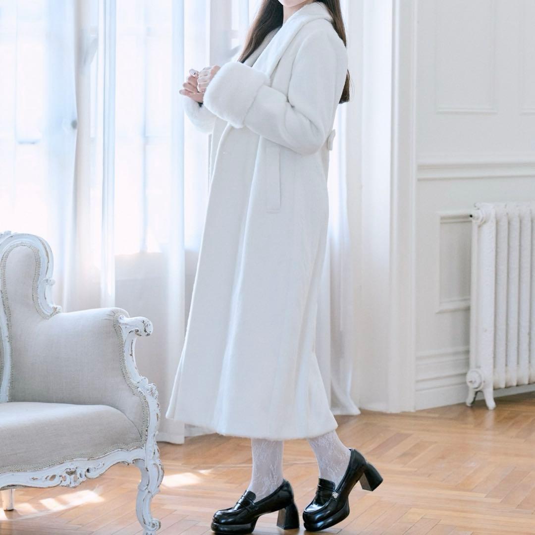 【Belle Charme】 スリムウエストファー付きコート