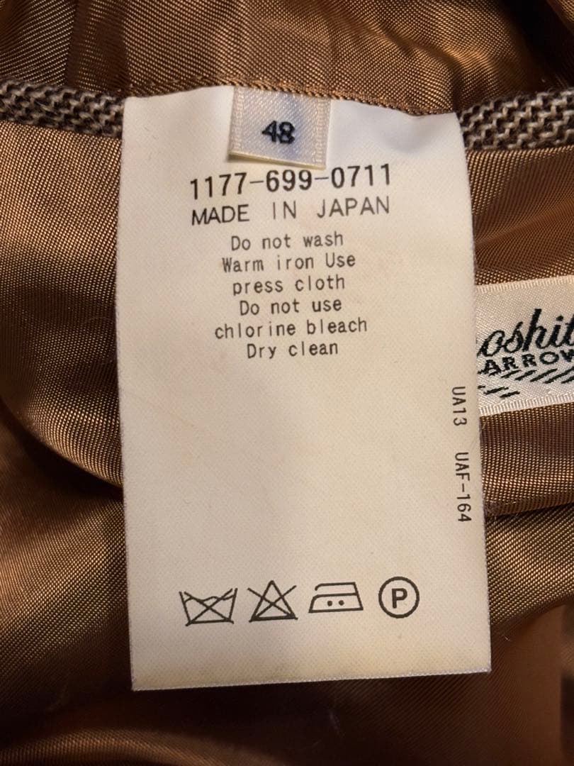 Camoshita UNITED ARROWSウールチェックテーラードジャケット