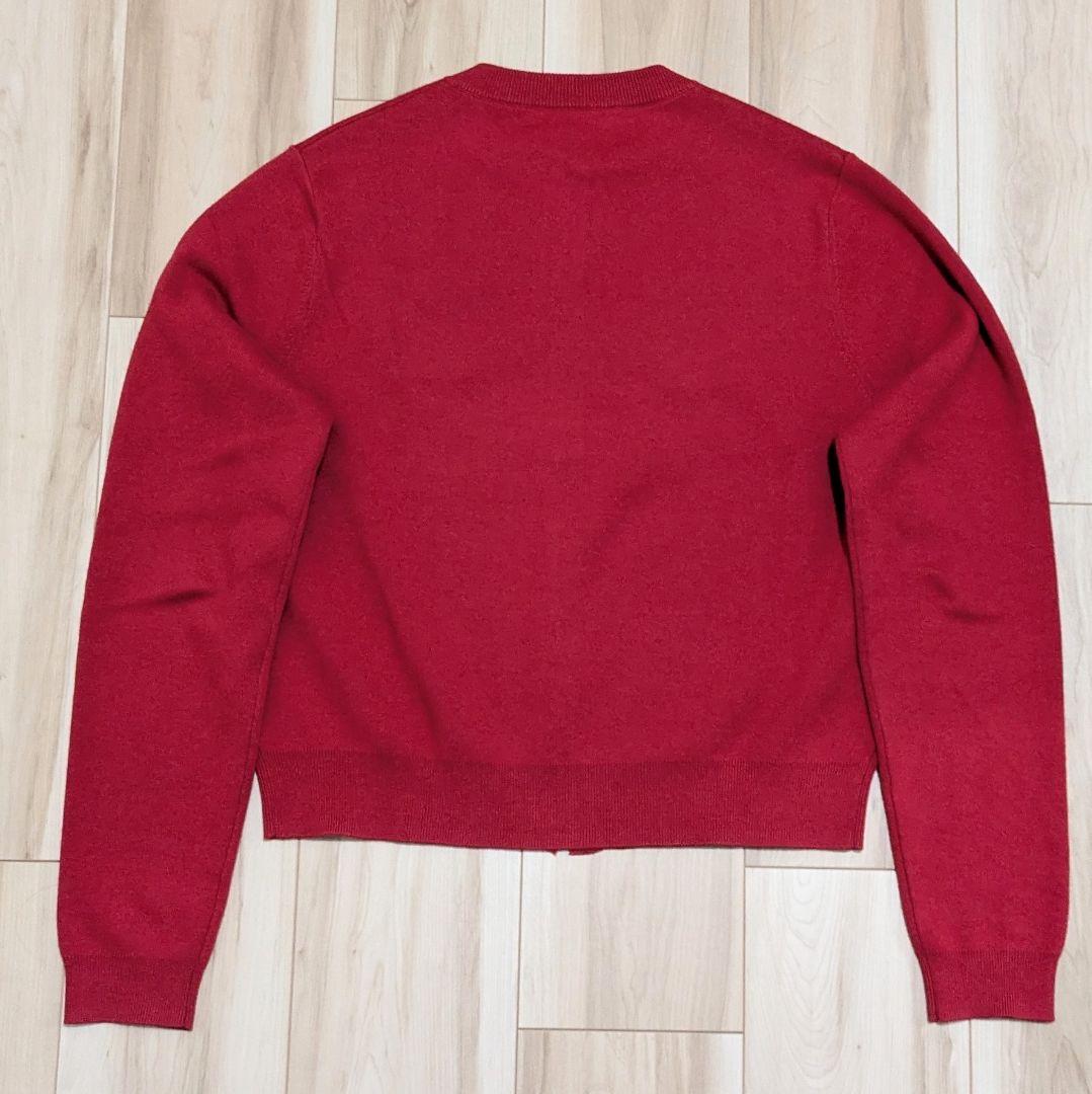【美品】CABaN コットンカシミヤ クルーネックカーディガン 赤