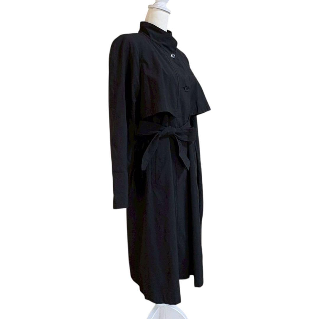 SANYO COAT ブラック トレンチコート　ロングコート　腰ベルト　綺麗め