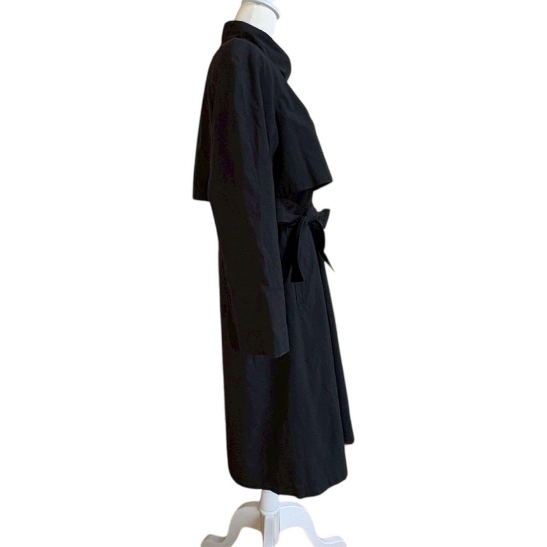 SANYO COAT ブラック トレンチコート　ロングコート　腰ベルト　綺麗め