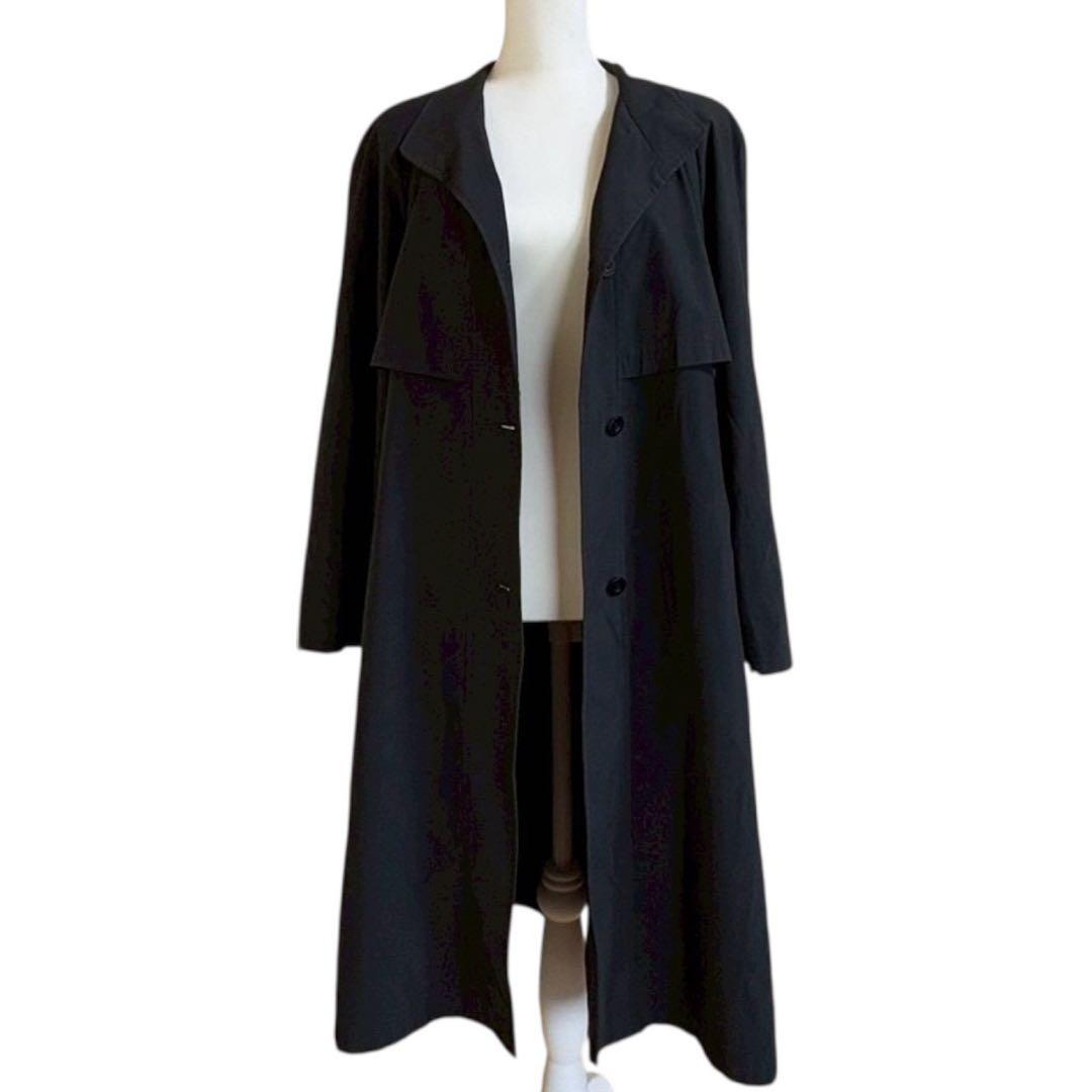 SANYO COAT ブラック トレンチコート　ロングコート　腰ベルト　綺麗め