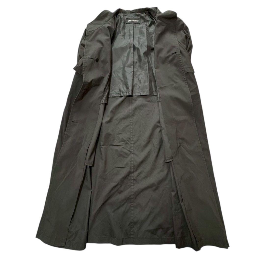 SANYO COAT ブラック トレンチコート　ロングコート　腰ベルト　綺麗め