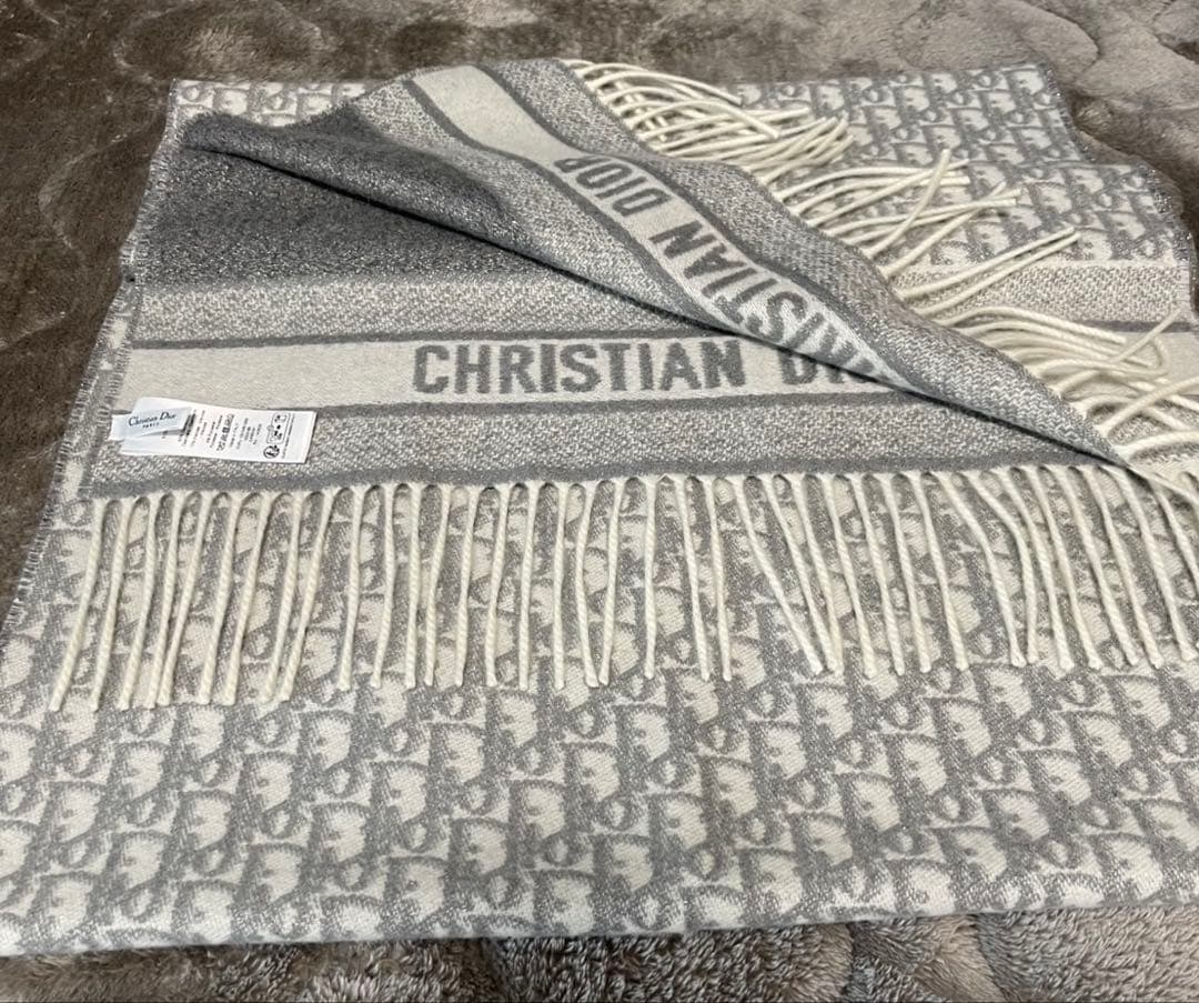 CHRISTIAN DIOR グレー マフラー