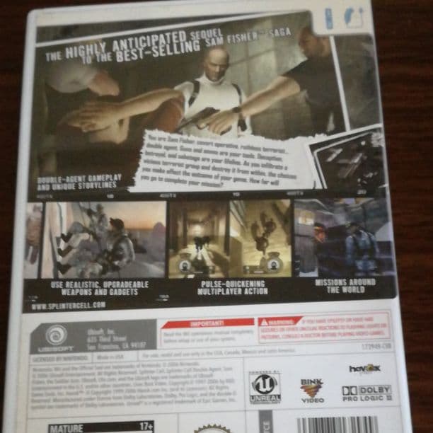 北米wii splintercell double agentスプセル二重スパイ