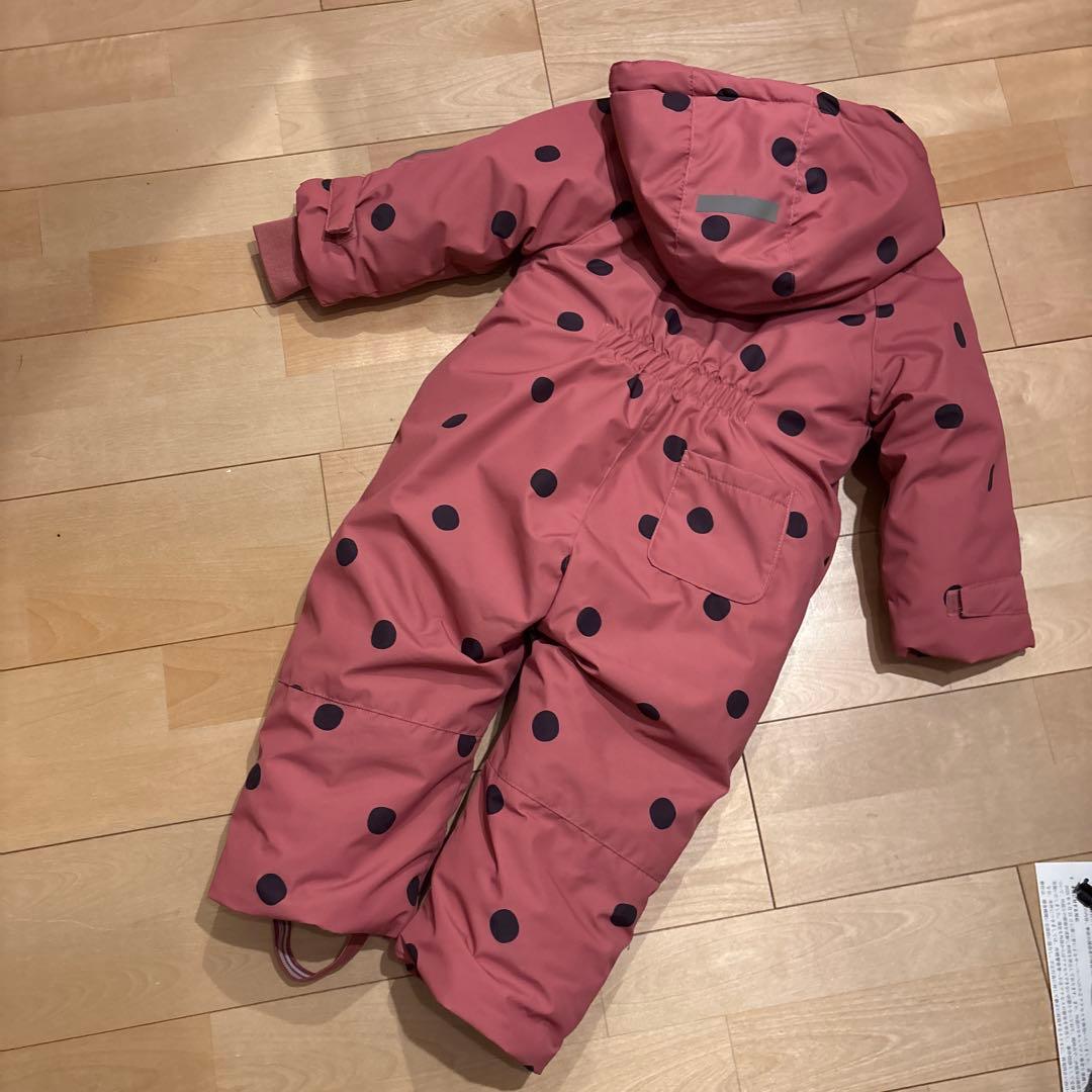 ZARA スキー　ジャンプスーツ　着一のみ　ピンク　ドット　水玉　98cm