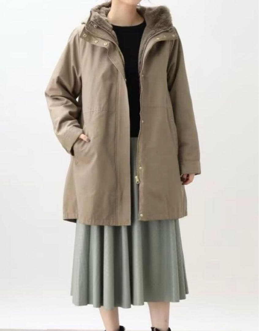 grove 3WAYフェイクファーライナーモッズコート