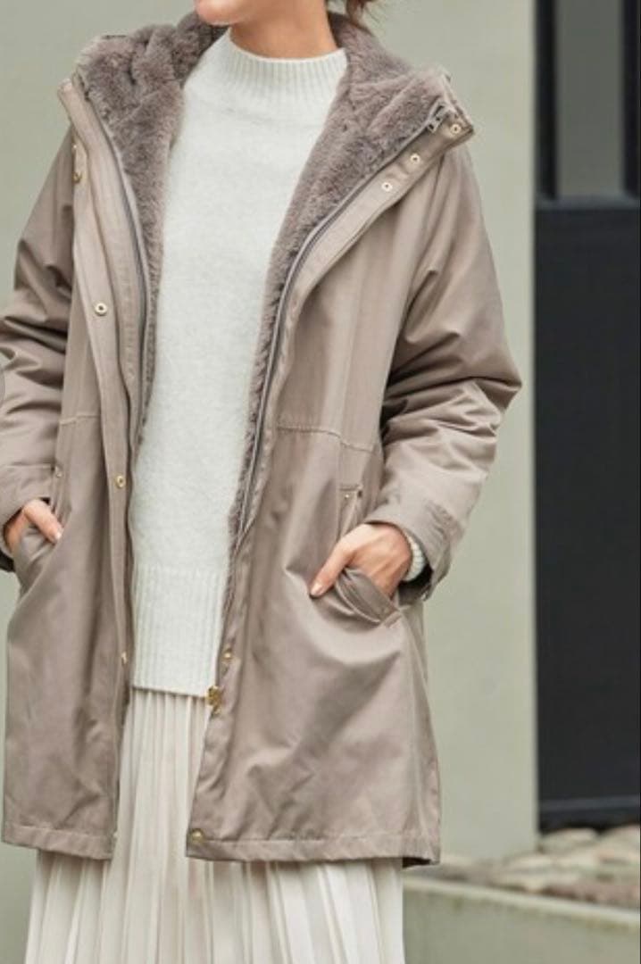 grove 3WAYフェイクファーライナーモッズコート