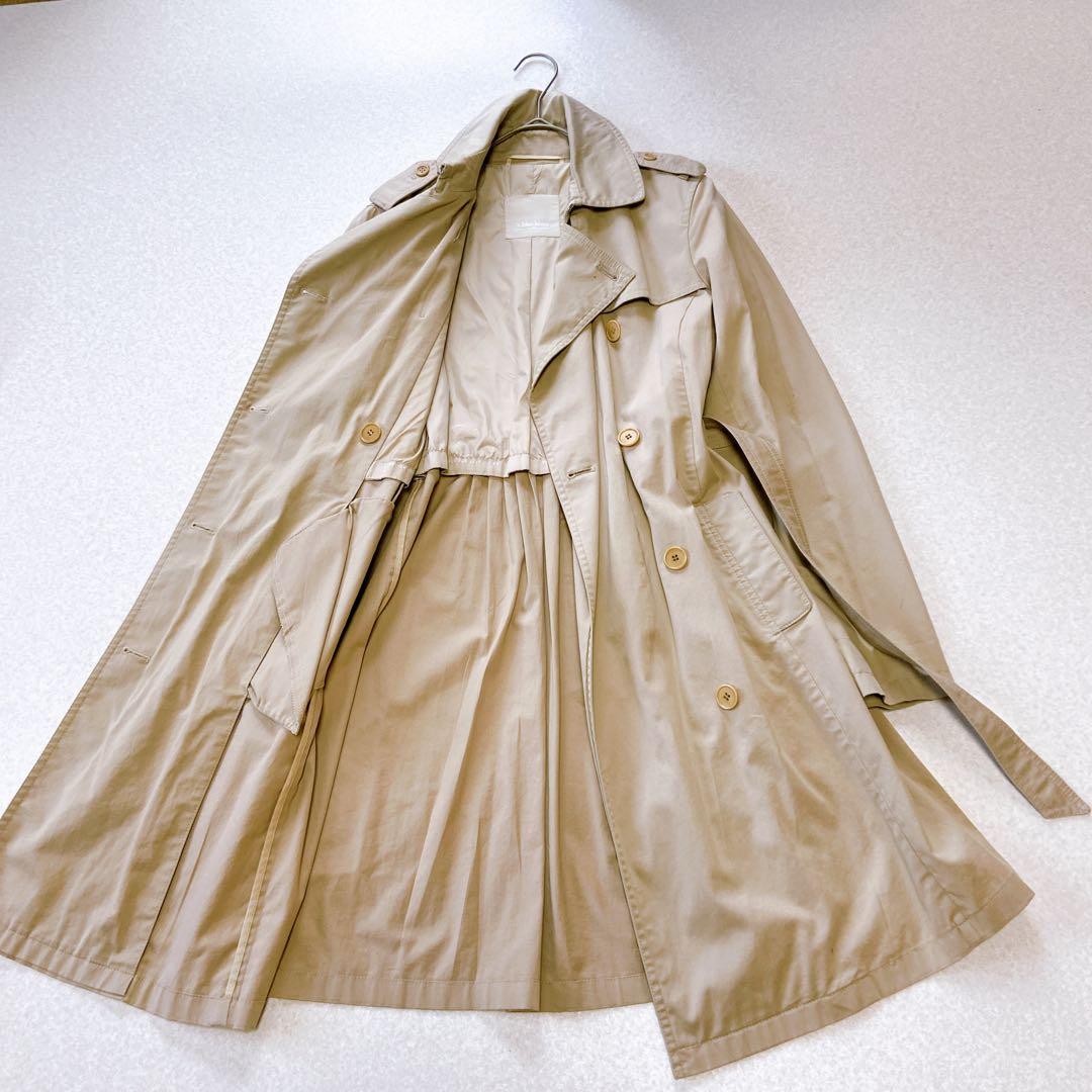 S Max Mara トレンチコート　ベルト付　バックプリーツ　38M相当