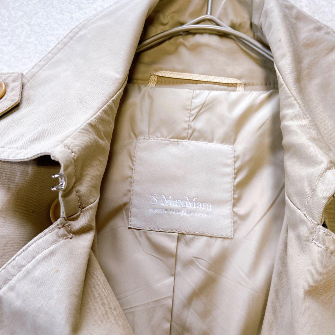 S Max Mara トレンチコート　ベルト付　バックプリーツ　38M相当