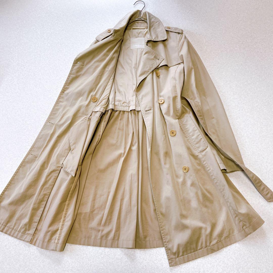 S Max Mara トレンチコート　ベルト付　バックプリーツ　38M相当