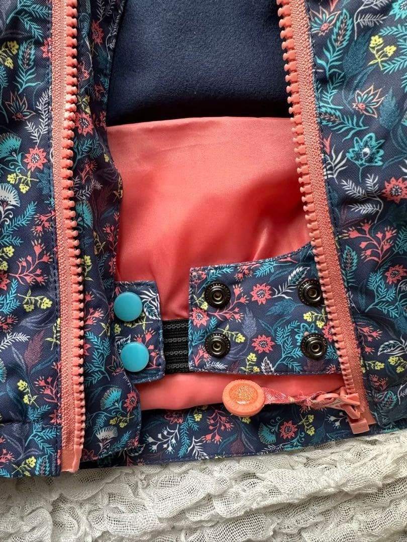 【お得セット】ROXY子ども用スキーウェア 3点ネイビー 花柄