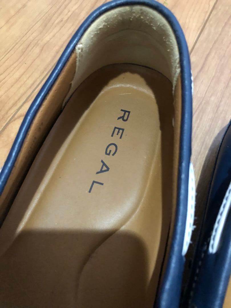 【美品】REGAL リーガル デッキシューズ 本革レザー ネイビー
