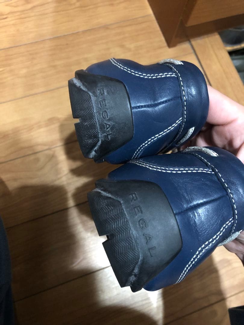 【美品】REGAL リーガル デッキシューズ 本革レザー ネイビー