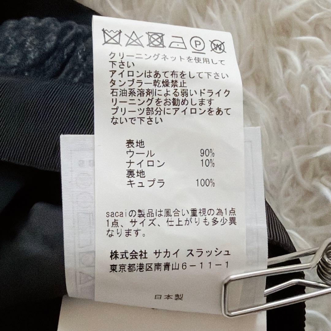 Sacai チェック柄 ラッププリーツスカート ベルト付き アシンメトリー